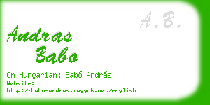 andras babo business card